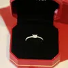 Luxe diamanten ring zilver roos Zuid-Amerikaanse vrouwen bruiloft verloving verjaardag cadeau feest wit 18K vergulde liefdesringen h239O