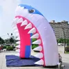 Customized design inflatable shark arch with sharp teeth for park entrance welcome decoration2170