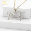 Hippop Nome personalizzato Iced Out Zirconia Scrittura corsiva Lettere iniziali Collana con ciondolo Parole Cubic Zirconia JewelryFor Men179x