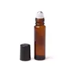 Amber Cobalt Blue Glass Roll on Bottles 10 ml For Essential Oil Use 24Pcs/White Box includes Stainless Steel Roller Black Cap Opener Qhpwh