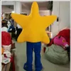 2019 Factory Yellow Star Mascot Costume Suits Halloween Christmas påsk vuxen storlek304F