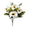 Flores decorativas ramo de flores de girasol margaritas artificiales accesorios de plantas de boda habitación decoración del hogar regalo de decoración de fiesta
