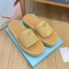 Woven womens slippers classic designer shoes fashion luxury platform shoes outdoor comfort beach shoes summer non-slip casual shoes runway style breathable flats