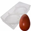 2 Cavities Polycarbonate Easter Eggs Chocolate Mold Ostrich Egg Shape Candy Mould T200703237i