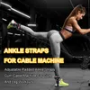 Protective Gear 4 D rings Ankle Straps for Cable Machine Adjustable Strap Cuffs Booty Building Workout Trainer Fitness Equipment 230720