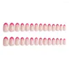 False Nails Press On Almond 28pcs Fake French Easy To Match Almond-Shaped For Valentine's Day