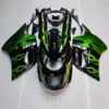 ABS Flames Green Fairings Zestaw dla Kawasaki Ninja ZX 11 R 11R ZZR-1100 ZX11 R ZX-11R 1990 1991 1992 Bodywork 164NO 11 ZZR 1100 CC Z206G