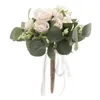 Kwiaty dekoracyjne bukiety ślubne miękkie wstążki bukiet ślubny na rocznicowy dom