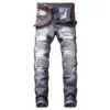 Hommes Jeans Marque Hommes Slim Skinny Moto Biker Casual Droite Moto Hommes Détruit Denim Pantalon 2022 Fashion241J