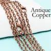 50 pcs - 18 24 30 pouces Collier chaîne en cuivre antique Chaîne de câble en cuivre antique Rolo Chain Anti Necklace233y