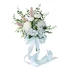 Bouquets de mariage romantiques de fleurs décoratives pour l'eucalyptus de mariée avec l'église fausse de ruban de soie