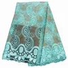 Teal Lace Fabric 2019 عالي الجودة من الدانتيل النيجيري للنساء اللباس تول أفريقي مع الحجارة 5 سنوات لكل قطعة 259