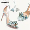 Sandals Butterfly Cross Strap High-Heeled Sandals Stiletto Summer Leather Flower Banquet Sexy Sandals for Women Plus Size 34-42 230719