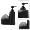 Liquid Soap Dispenser Creative With Steel Sponge Scrubber Multifunction Storage Box för köks badrumsvask