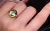 Cluster Rings E417 Tourmaline Ring Fine Jewelry Solid 18K Gold Nature Green Gemstones 6.5ct Diamonds For Women Present