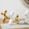 Nordic Ceramica Animale Palloncino Cane Figurine Salvadanaio Artigianato Creativo Cane Ornamenti in miniatura Home Living Room Decor Regali per bambini 2315b