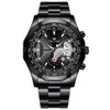 Fngeen Brand White Steel Quartz Mens Watch Crystal Glass Date Date 44 мм личность Точно время в пути Стильный мужчина W265F