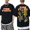 Mannen T Shirts Anime Fire Force Grafische T-shirt Manga Shinra Kusakabe Gedrukt T-shirt Mannen Street Vintage Streetwear Vrouwen tops