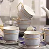 Mode Porselein koffie kop en schotel super wit bone china blauw ronde ontwerp koffiekopje set een kop een schotel nieuwe product3418