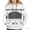 Felpe con cappuccio da uomo Felpa da uomo per donna Divertente BLUE OYSTER CULT TOUR 2023 Stampa Felpa con cappuccio casual Streatwear