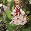 Poppen Sakura BJD Doll 16 Fullset 31cm Cute Resin Ball Jointed Handcraft Faceup Beweegbare Magneet Animal Horn cious 230719