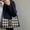 Sacs de soirée sac à bandoulière noir blanc Plaid toile femmes sac à main décontracté fermeture éclair mode doux vacances cadeau pour filles femme aisselle