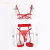 Lace embroidery women bowknot Sexy Lingerie sets See-through outfit 3 piece she in Sexy underwear set wholesale szmdn1330