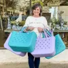 Anpassning Candy Beach Bag Women Eva Handväska Hemp Rope förvaring BOGG Bag Silicone Beach Bag266z