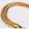 Hoogwaardige 24K Yellow Gold Filled Mens Ketting Solid Cubaanse Curb Chain Sieraden 23 6 11mm Opeenvolgende jaren van s champi242P