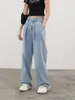 Jeans feminino vintage casual solto tubo reto mulher calças jeans mom primavera outono 2023