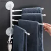 Wall Mount Punch Free Adhesive Bathroom Towel Holder Hanger Shelf Rack Organizer Cabinet Door Hanging Holder Organizers Stand L230704