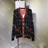 Cardigan lavorato a maglia con scollo a V in cashmere Maglioni da donna Designer Lettera Jacquard Maglieria per donna
