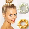 Donne Lady Big Pearl Hair Rope Holder Corea Gioielli Accessori per capelli Copricapo Fasce per capelli per le donne Bun maker Cravatte New Brief2198