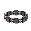 Link Chain Colorful Double Layer Magnet Bracelet Slimming Health Men Black Stone Tourmaline Magnetic Bracelets For Women280q