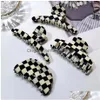 Clip per capelli Barrette eleganti Black White Ploid Presa grandi artigli di granchio a clip di acetato per donne Accessori per capelli 8 stili Drop dh2bc