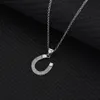 S925 Sterling Zilveren U-vormige Hoefijzer Ketting vrouwen-selling Eenvoudige Mode-sieraden Zirkoon Hanger Sleutelbeen Chain258T