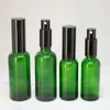 Gold Silver Black Pump Sprayer 30 ml 50 ml Grön sprayflaskor Glas Kosmetisk parfymbehållare till försäljning HVSJC