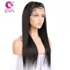 Eva Hair Straight Lace Front Wig Lijmloze menselijke pruiken Pre geplukt Braziliaans voor vrouwen