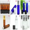 Portable 10ml Mini Roll On Glass Bottles Fragrance PERFUME Amber Blue Clear Frosted Glass Roller Bottles with Staniless Steel Ball In S Jxee