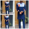 Męskie dresy afrykańskie męskie odzież męskie garnitur męskie spodnie ustawione okrągły szyję szwy solidny kolor długi rękawy festiwal społeczny styl etniczny 230719