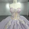 2024 Lavender Shiny Sweet 16 Ball Gown Dress Quinceanera Dresses Off Shoulder Applique Lace Prom Gowns Vestido De 15 Anos
