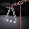 Stora Boho Women Girls Triangle Hoop örhängen Guld Silverfärgfylld Stainles Steel No Fade Charm Geometric Party Huggie177p