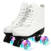 Inline rullskridskor pu läder rullskridskor skridskor glidande inline quad skridskor sneakers 4 hjul flash hjul gratis frakt hkd230720