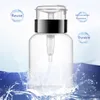 Transparenta tomma plaströr pressa flaskan kosmetisk vatten stor förvaring container press för polska remover vätska desinfektionsvätskeburk (60 ml/180 ml/250 ml)