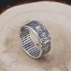 990 sterling silver smycken män kvinnor draken mantra skrift öppnar damer ringdha justerbar ring253c