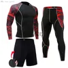 Męskie dresy ściskające męskie pozew sportowe SOITS Gym Rajstopy treningowe treningi joggingowe zestaw sportowy Rashguard dressit for Men J230720