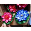 Decorative Flowers Wreaths 10Cm Simated Lotus And Leaves Water Lilies Pool Fish Tank Decor Pond Viewing Props Drop Delivery Home G Dhewg