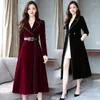 Casual Dresses Business Dress for Women Office Kvinnliga damer Socialt arbete Uniform Designs Winter 2023 4311