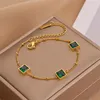 Armreif DIEYURO 316L Edelstahl Quadrat Kristall Charm Armband Damen Gold Mode Mädchen Handgelenk Schmuck Party Freizeit Geschenk 230719