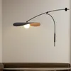 Vägglampor nordiska led lampa svart lång arm justerbar för sovrum vardagsrum dekoration vägg ljus industriell designer